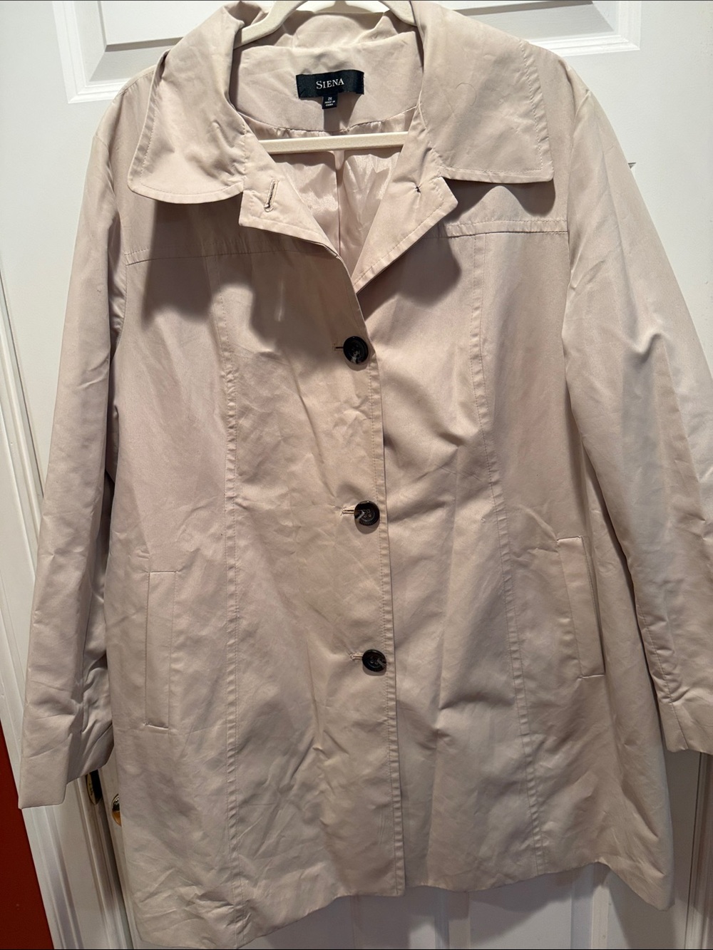 Siena Studio Light Cream Single-Breasted Trench Coat
